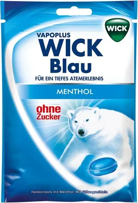 Produktbild von Wick Blau ohne Zucker 72g, Hals-Bonbon, 20 Beutel