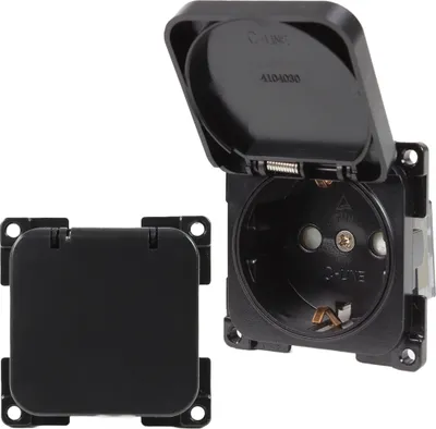 Immagine prodotto di C-Line Presto Inprojal CBE Presa Schuko + coperchio incernierato 220 / 230 volt nero