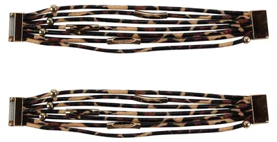 Leopardenmuster Magnetverschluss aus Leder, 65 mm, 25 mm