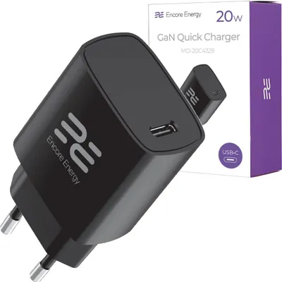 Produktbild von Netzladegerät GaN 20W USB-C QC PD Encore Energy MD-20C4329