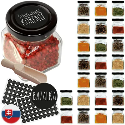 Produktbild von Zaplanowane 24x 120ml Gewürzgläser mit Deckel & 108 Etiketten
