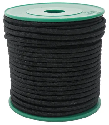25m extra starke Gummikordel 3mm, Gummiband, Bekleidungsgummi schwarz