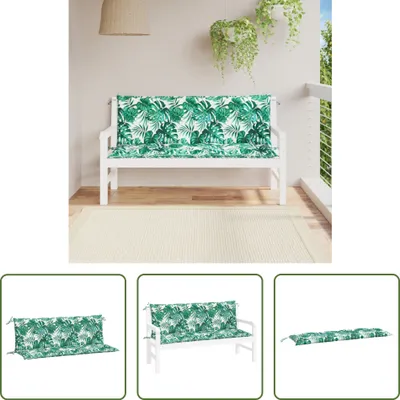 Immagine prodotto di The Living Store Cuscini per panca da giardino 2 pz. Modello a foglie 150x50x7cm Tessuto Oxford