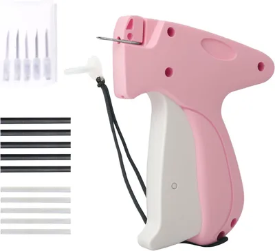 Productafbeelding van Naaipistool en etiketteerapparaat - Inclusief 1 etiketteerpistool - Plastic pennen - 500 zwart + 500 wit - 5 reserve-naalden