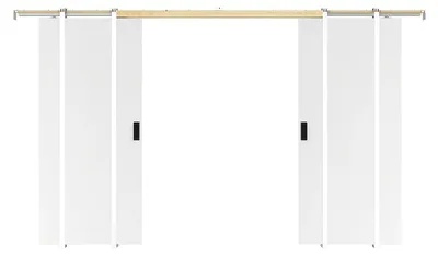Produktbild von Doppel-Schiebetür mit Galandage-System - 2 x 205 x 63 cm - MDF + Kunststoff (PVC) - Weiß - VARIN II