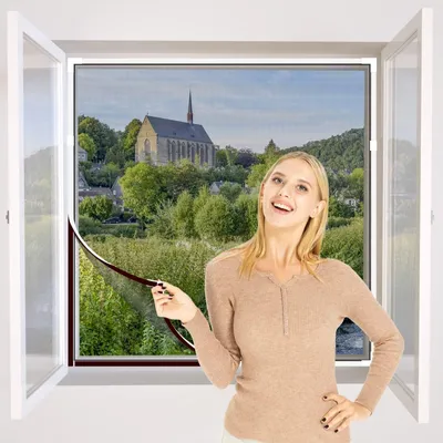 Obrázek produktu pro Nastavitelná magnetická mřížka na okno, určená pro okna o rozměrech až 120 x 180 cm, pro vlastní montáž