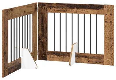 Immagine prodotto di vidaXL Cancello pieghevole per cani con montanti (2 pezzi), legno di recupero, 160,5 cm