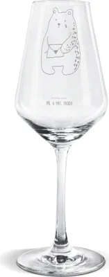 Produktbild von Mr. & Mrs. Panda Weinglas Bär Vermissen - Transparent - Geschenk, Verreist, Unglücklich Verliebt, Teddy, Liebeskummer, Weißweinkelch, Weißwein Kelch, Reise, wein glas
