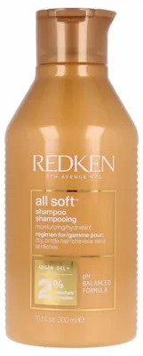Produktbild von Redken All Soft Shampoo, Frauen, Professionell, Shampoo, Sprödes Haar, trockenes Haar, Alle Farben, 300 ml