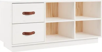 Obrázok produktu pre vidaXL Lavica na topánky biela 100x34x45 cm Masívne borovicové drevo