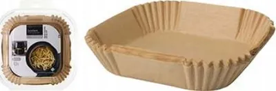 Immagine prodotto di set di 50 inserti di carta per friggitrice ad aria, antiaderenti, resistenti al grasso e al calore, 16x16x4,5 cm, monouso