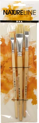 Image de Pinceaux universels en soie - Nature Line taille 8, 12 et 20 Set de pinceaux