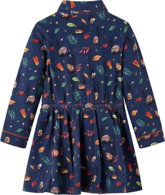 Produktbild von vidaXL Kinderkleid mit Langen Ärmeln Marineblau 128