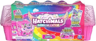 Produktbild von Hatchimals Rainbowcation Eierkarton mit Wolf-Familie, Spielset mit 10 CollEGGtibles-Figuren und 2 Zubehörteilen, 5 Jahr(e), Mehrfarbig