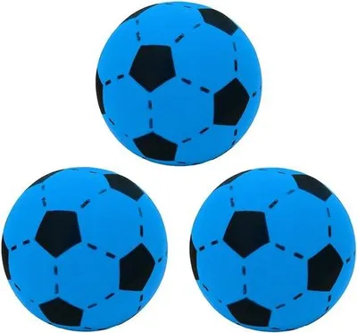Productafbeelding van Softball 20 cm blauw - set van 3 - duurzaam materiaal - ideaal voor training