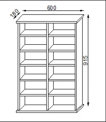 Zdjęcie produktu dla Wood CD Stand Shelf | Półka CD z miejscem na 300 płyt CD lub 130 DVD lub 72-wideo | Wymiary: H. 92 x W. 60 x D. 18 cm. | Elegancka półka DVD | Półka Blu ray | Półka CD - Ronul