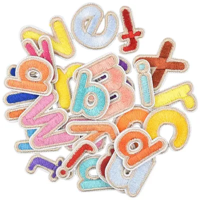 52 aufnähbare Buchstaben A-Z, Stickpatches, 2,7 cm, bunt