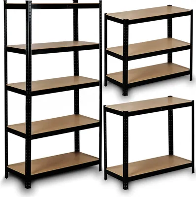 Produktbild von Metall-Lagerregal 150 x 75 x 30 cm Humberg HR-811 schwarz