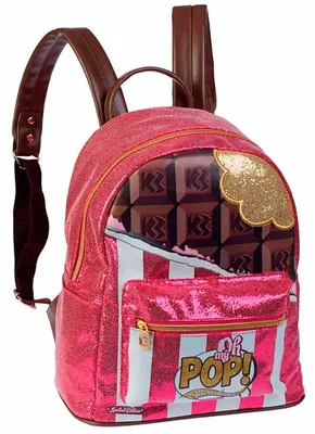 Image de Oh My Pop : Sac à dos "Chocolat Urban", couleur rose, avec poche frontale et poches latérales