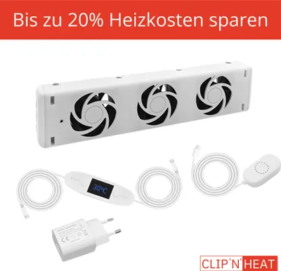 Produktbild von Heizkörperventilator Heizungslüfter CLIP'N'HEAT - Single Set - 20% weniger Heizkosten!