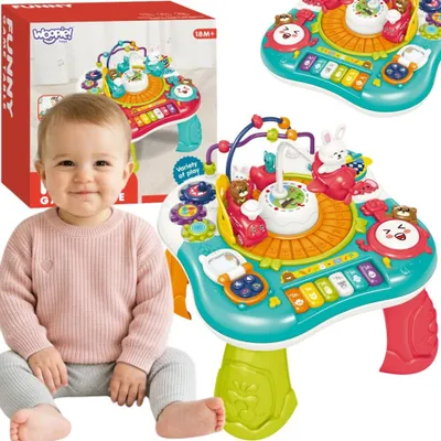 Obrázok produktu pre Woopie Baby 2-v-1 interaktívny vzdelávací stôl zvuky klavíra
