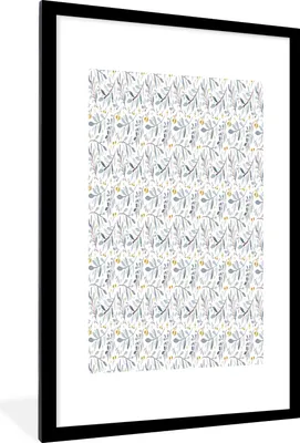 Produktbild von MuchoWow® MuchoWow® Gerahmtes Poster Vintage - Pflanzen - Pastell 60x90 cm - Poster mit zchwarzem Bilderrahmen - Dekoration - Wandposter Wohnzimmer - Hochwertig