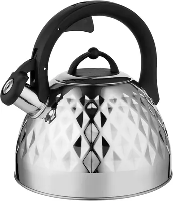 Produktbild von FLORINA Wasserkessel (2,5 l) | Edelstahl Teekessel FENNY MIRROR | Flötenkessel mit Bakelitgriff | Kratzfester | Wasserkocher für Induktionsherd, Gasherd und Elektroherd | Farbe: Silber