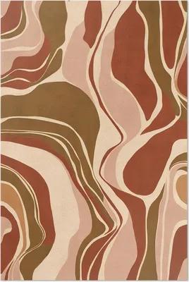 Produktbild von Abstrakte Flecken Komposition in Boho-Farben – Vinylteppich – 150x225 cm – Indoor Teppich – Flur – Pflegeleicht – Modern