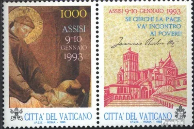 Produktbild von Briefmarken Vatikanstadt 1993 Mi 1079Zf mit Zierfeld (kompl.Ausg.) gestempelt Gebetstreffen