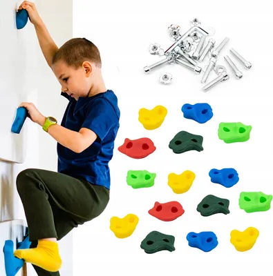 Produktbild von 4iQ Klettergriffe Steinset 15 Stück Mit Schrauben