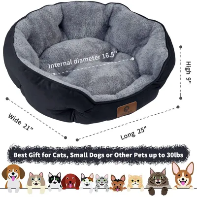 Produktbild von Asvin Hundebett für mittelgroße Hunde und Katzen extra weich