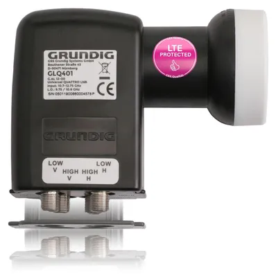 Produktbild von GSS Quattro LNB für Multischalter, Multiswitch geeignet - mit LTE Filter - Sat, Satelliten, Full HD, UHD 4K, 0.1dB, HDTV, Wetterschutzkappe, kälte- & hitzebeständig + Aufdrehhilfe