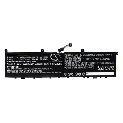 Produktbild von vhbw Akku Ersatz für Lenovo 01AY968, 01AY969, 4ICP4/67/141, 5B10W13898 für Notebook (5150mAh, 13.56V, Li-Polymer)