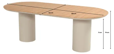 Produktbild von Gartentisch Valencia | 220x100cm | Sand | Aluminium und Teakholz | Hartman
