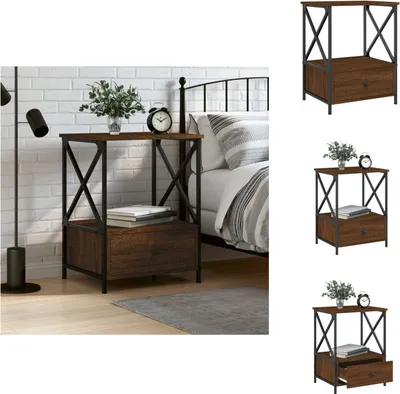 Immagine prodotto di vidaXL Comodino marrone effetto rovere 50x41x65 cm materiale legno - Comodini