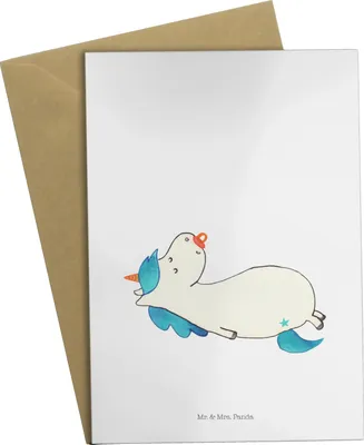 Produktbild von Mr. & Mrs. Panda babykarte Einhorn Schnuller - Weiß - Geschenk, genesungskarte, einladungskarten, osterkarten, Grußkarten, Unicorn, hochzeitskarten, Geburt, Geburtstag