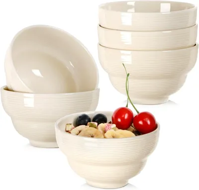 Produktbild von Frühstücksschalen Set 6-teilig Porzellan Elegant Weiß 250 ml