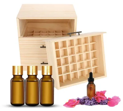 Image de Boîte en bois pour huiles essentielles, avec 90 compartiments