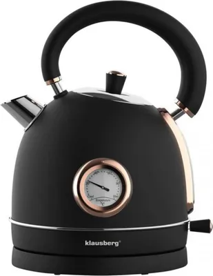 Produktbild von Klausberg Wasserkocher KB-7905 1,8L Retro Schwarz mit Roségold Details