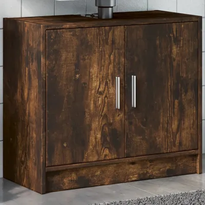 Produktbild von Möbel Waschbeckenschrank Räuchereiche 63x29x55 cm Holzwerkstoff - Badezimmer &52630