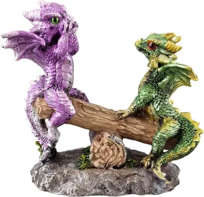 Produktbild von 2 Drachen auf Wippe violett/grün