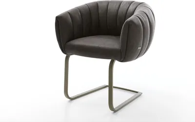 Produktbild von DELIFE Freischwinger Jada-Flex Mikrofaser Anthrazit Vintage Freischwinger flach Effektfinish Titan Taschenfederkern