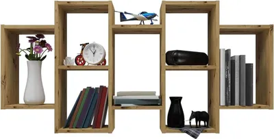 Produktbild von BDW, Wandregal, Hängeregal Bilbao,129,5x20x60, Wandboard für Deko, Eiche Artisan