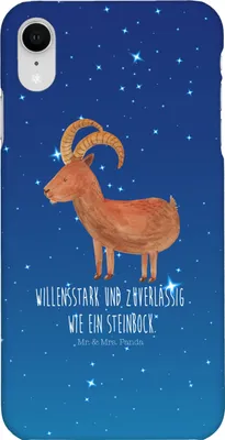 Produktbild von Mr. & Mrs. Panda Iphone XR Handyhülle Sternzeichen Steinbock - Sternenhimmel Blau - Geschenk, Steinböcke, Geburtstag Dezember, Januar, Premium Kunststoff, Bock, Ziege