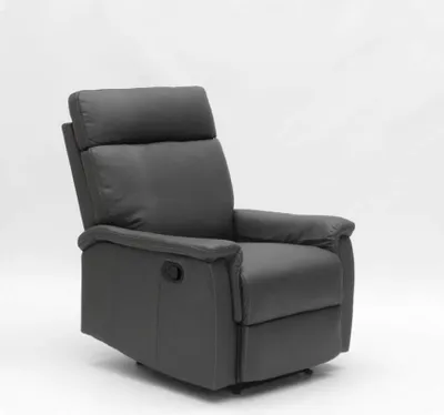 Produktbild von Klappbarer Relaxsessel mit Liegefunktion Fußschemel Kunstleder Modernes Design Aurora - Grau