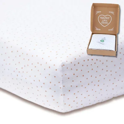 Produktbild von 2er Set Spannbettlaken für Baby GOTS Baumwolle 70x140 cm auch für 120x60, 140x70 - Spannbetttücher für Kinderbett, Babybett, Gitterbett