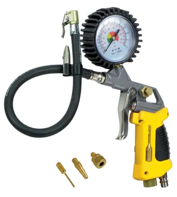 Zdjęcie produktu dla Stanley pistolet do pompowania z manometrem + 3 dysze + lampka led