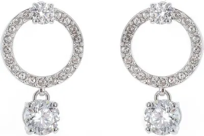 Produktbild von Swarovski Ohrstecker 5563278/5633835 Attract Circle, weiss, rhodiniert