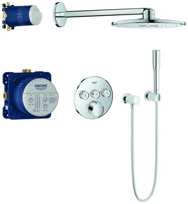 Produktbild von GROHE 34709000 UP-Duschsystem SmartControl Mischer 34709 rund mit 3 ASV chrom