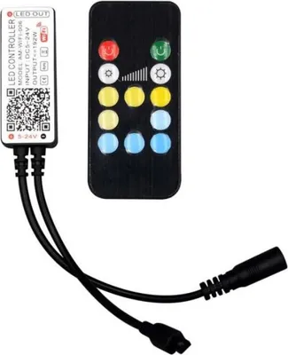 Image de Contrôleur Wi-Fi Infrarouge avec Télécommande pour Ruban led CCT 12V/24V 24 Boutons